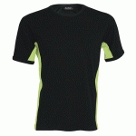 T-SHIRT BICOLORE EQUIPE NOIR LIME