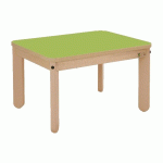 TABLE LILI 80 X 80 CM T1 PLATEAU VERT PIÉTEMENT HÊTRE - MANUTAN COLLECTIVITÉS