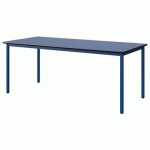 TABLE MALIBU 180X80 T5 4P STR ANTIB BLEU U525/NOIR BLEU 5005