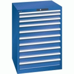 ARMOIRE BLEU SÉCU. 717X725X1000 AVEC 10 TIROIRS 200KG - LISTA