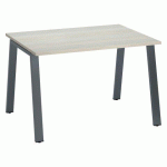 BUREAU DROIT ECLA CHÊNE GRIS L 120 X P 80 CM PIÈTEMENT MÉTAL FINITION ANTHRACITE