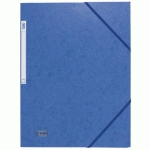 LOT DE 10 - CHEMISE À ÉLASTIQUE 3 RABATS CARTE EUROFOLIO OXFORD 24,5 X 32 CM DOS 2 CM BLEUE