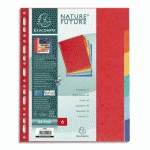 INTERCALAIRES CARTE LUSTRÉE 225G 6 POSITIONS - A4 MAXI - COULEURS ASSORTIES - LOT DE 50