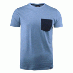 JAMES HARVEST PORTWILLOW T-SHIRT UNISEX BLEU CLAIR MÉLANGE - TAILLE XS