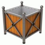 JARDINIÈRE AC/BOIS PROVINCE BOULE 80X80 CHÊNE/GRIS PROCITY - PROCITY