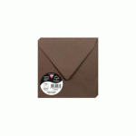 LOT DE 2 - PAQUET DE 20 ENVELOPPES POLLEN 140X140MM 120G/M2 - MARRON TAUPÉ