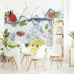 PAPIER PEINT INTISSÉ - FRUIT COCKTAIL - MURAL CARRÉ DIMENSION HXL: 192CM X 192CM