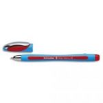 SCHNEIDER STYLO BILLE À CAPUCHON, POINTE LARGE, CORPS CAOUTCHOUC CONFORT, ENCRE ROUGE