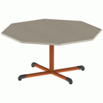 TABLE BANDANA OCT Ø120 T3 PC STR POLY. ÉRABLE G. BEIG/PAPAYE - MOBIDECOR