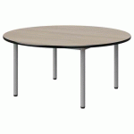 TABLE MALIBU Ø 120 T2 4P STRA ACACIA/NOIR GRIS 9006