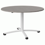 TABLE MALIBU Ø 120 T5 PC STRA ABS BÉTON F186/BLC 9016