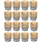 LOT DE 16 BOUTONS D'ARMOIRE EN ALUMINIUM POUR COMMODE, POIGNÉES D'ARMOIRE DORÉES ET GRISES AVEC MOTIF EN LOSANGE