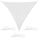 VOILE D'OMBRAGE TRIANGLE, IMPERMÉABLE, ANTI-UV, TENDEURS, TERRASSE, BALCON, 4X4X4 M, BLANC - RELAXDAYS