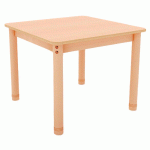TABLE CLASSIK CARRÉE RÉGLABLE T3 À T4 - HÊTRE/HÊTRE - MANUTAN COLLECTIVITÉS