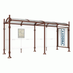 ABRI BUS PROVINCE 5M VITRINE 1 BARD LAT. BOULE ASPECT CORTEN - PROCITY