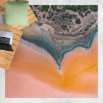 MICASIA - TAPIS EN VINYLE - ORANGE LAKE SHORE ON SARDINIA - CARRÉ 1:1 DIMENSION HXL: 40CM X 40CM