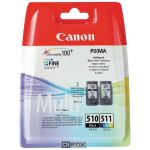 CANON CARTOUCHE D'ENCRE PIXMA PG-510 / CL-511 (2970B010) - MULTIPACK - COULEUR: NOIR, CYAN, MAGENTA, JAUNE