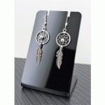 PAIRE DE BOUCLES D'OREILLES ATTRAPE RÊVE EN ARGENT 92.5