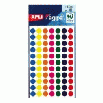 PASTILLE ADHÉSIVE Ø 8 MM AGIPA 100624 COULEURS ASSORTIES - BOÎTE DE 385