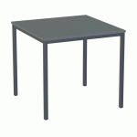 TABLE À MANGER VERSYS AVEC BASE ANTHRACITE RAL 7016 80 X 80 X 743 CM GRIS FONCÉ