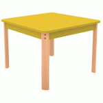 TABLE ERGO CARRÉE T2 - JAUNE/HÊTRE - MANUTAN COLLECTIVITÉS