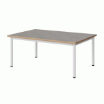TABLE MALIBU 120X80 T1 4P STRA ALAISÉ BÉTON F186/BLC 9016
