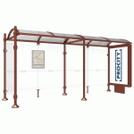 ABRI BUS PROVINCE 5 M CAISSON 1 BARDAGE INOX ASPECT CORTEN - PROCITY