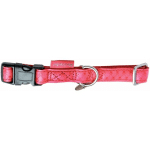 DOOGY GLAM - COLLIER RÉGLABLE MAC LEATHER ROUGE TAILLE : T2 - ROUGE