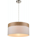 LAMPE SUSPENDUE, DIMMABLE AVEC TÉLÉCOMMANDE, LAMPE DE TABLE À MANGER, LAMPE DE CUISINE LED, ASPECT BOIS, CHANGEMENT DE COULEUR RVB, BLANC TEXTILE,