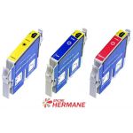 LOT DE 3 CARTOUCHES COMPATIBLE EPSON COULEUR T0322 T0323 T0324