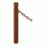 POTELET AGGLO Ø 102 MM CHAINES 1 ANNEAU - ZINC ASPECT CORTEN - PROCITY