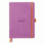 RHODIARAMA GOALBOOK SOUPLE A5 240 PAGES PETITS CARREAUX 5X5 PAPIER IVOIRE 90G - LILAS