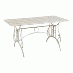 TABLE ANCIENNE EN FER FORGÉ TABLE BASSE DE JARDIN RECTANGULAIRE TABLE D'EXTÉRIEUR AMOVIBLE SALON DE JARDIN 150X77X80 CM