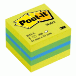 BLOC CUBE REPOSITIONNABLE COULEUR CITRON POST-IT 51 X 51 MM - BLOC DE 400 FEUILLES