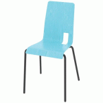 CHAISE COQUE SODA 4 PIEDS IXIA ACIER - BLEU LAGON/CARBONE