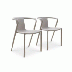 FAUTEUIL DE JARDIN EMPILABLE DIEGO SABLE EN LOT - DCBGARDEN