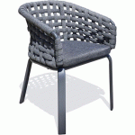 FAUTEUIL JARDIN CAMARGUE EN CORDE TISSÉE+ GRIS ANTHRACITE - PARISGARDEN