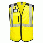 LOT DE 2 - PORTWEST PW309 GILET MULTIPOCHES HAUTE-VISIBILITÉ PW3 JAUNE/NOIR - TAILLE XXXL
