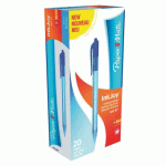 LOT DE 20 - STYLO BILLE PAPER MATE INKJOY 100 RÉTRACTABLE POINTE 1 MM - ÉCRITURE LARGE BLEU