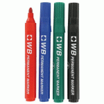 MARQUEUR PERMANENT BUDGET POINTE OGIVE 2 MM - POCHETTE DE 4 COULEURS ASSORTIES