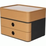 BOÎTE RANGEMENT SMART-BOX ALLISON 2 TIROIRS + 1 BOÎTE À USTENSILES DIM (LXHXP) : 26X19X19,5CM CARAMEL