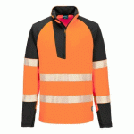 PORTWEST T172 PW3 HI-VIS SWEATSHIRT ZIPPÉ ORANGE/NOIR - TAILLE S