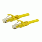STARTECH.COM 15M CAT6 ETHERNET CABLE, 10 GIGABIT SNAGLESS RJ45 650MHZ 100W POE PATCH CORD, CAT 6 10GBE UTP NETWORK CABLE W/STRAIN RELIEF, YELLOW, FLUKE TESTED/WIRING IS UL CERTIFIED/TIA - CATEGORY 6 - 24AWG (N6PATC15MYL) - CORDON DE RACCORDEMENT - 15 M - 
