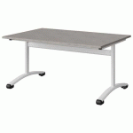 TABLE MALIBU 120X80 T3 DL STRA ABS BÉTON F186/BLC 9016