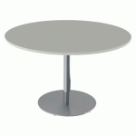TABLE MENORCA Ø120 T6 - ÉP. 24MM STRA ABS GRIS PERLE/CHROMÉ - MOBIDECOR