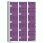 VESTIAIRE 3 COLONNES 400MM 5 CASES MORAILLON PRUNE - VINCO