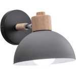 WOTTES - LAMPE MURALE INDUSTRIELLE E27 RÉGLABLE APPLIQUE MURALE DÉCORATIVE RÉTRO EN MÉTAL ET BOIS POUR SALON CHAMBRE COUCHER GRIS - 1PCS - GRIS