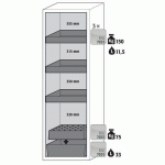 ARMOIRE SÉCURITÉ S-PHOENIX-90 S90.196.060.FDASR BLANC - ASECOS