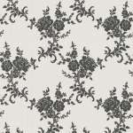 PAPIER PEINT À MOTIF FLEUR BAROQUE | PAPIER PEINT FLEURI NOIR ET BEIGE POUR SALLE À MANGER | TAPISSERIE MODERNE POUR SALON - 10,05 X 0,53 M