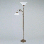 BERLINER MESSINGLAMPEN LAMPADAIRE EN LAITON ALWINE AVEC DEUX LAMPES